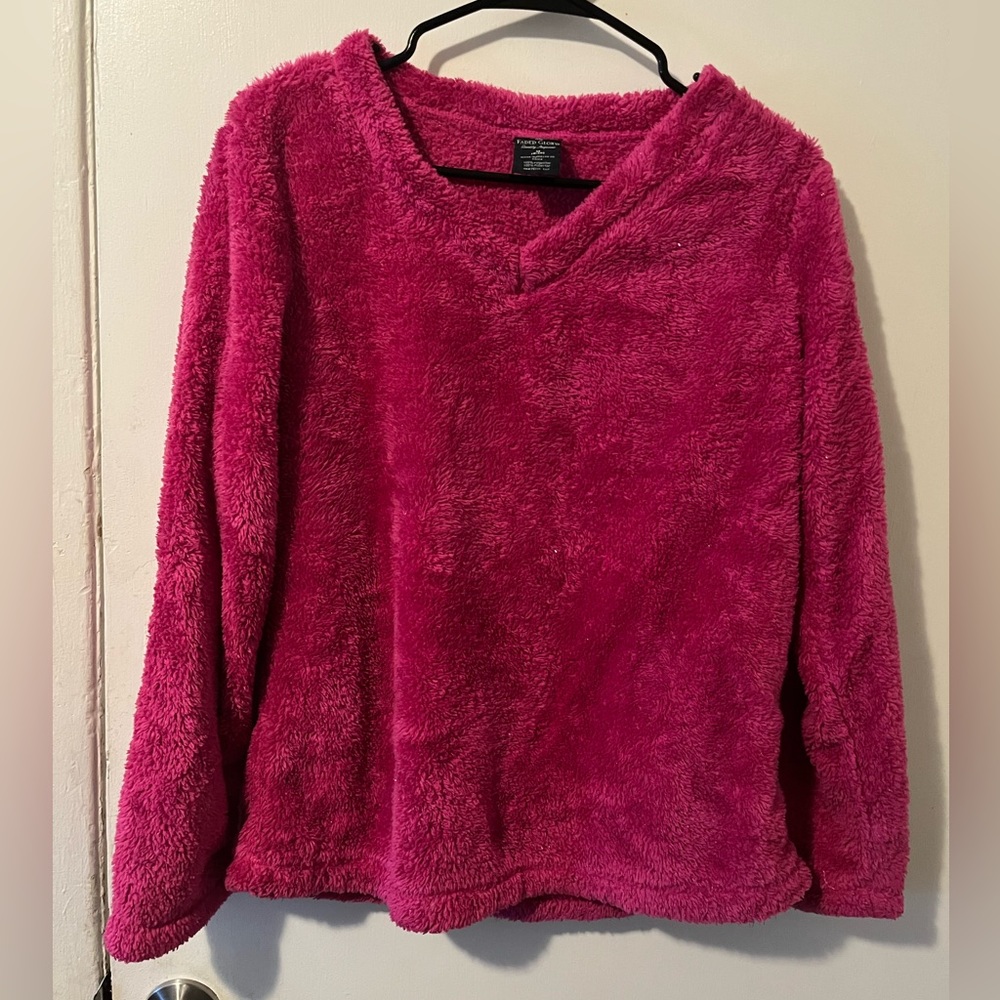 Hot pink fuzzy sweater